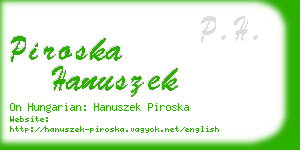 piroska hanuszek business card